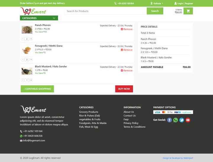 Multi Vendor Ecommerce Website Order Page
